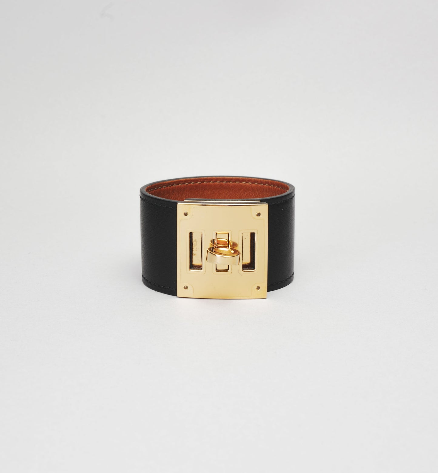 Bracelet Hermès Kelly Dog Noir - Finition Dorée