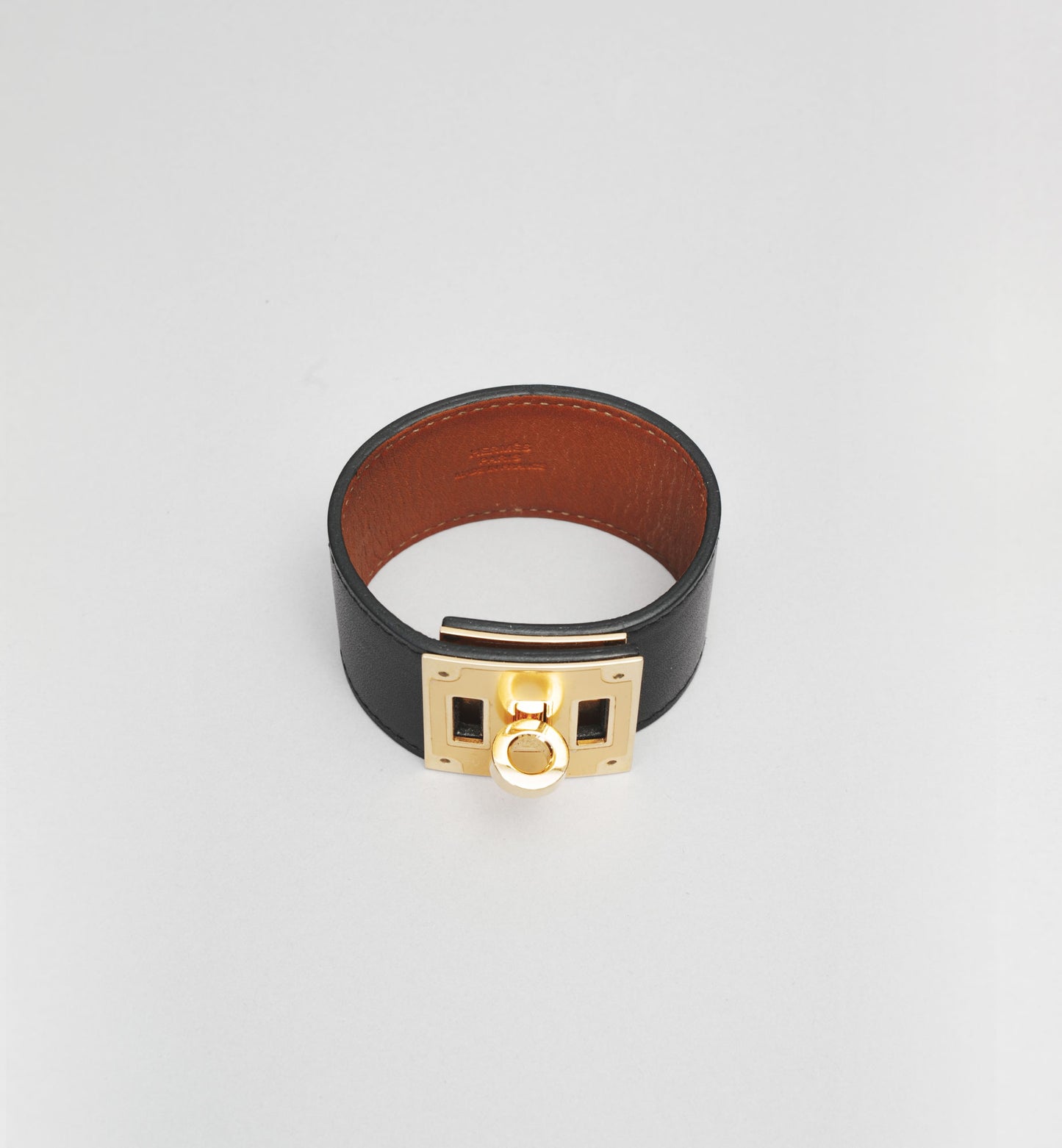 Bracelet Hermès Kelly Dog Noir - Finition Dorée