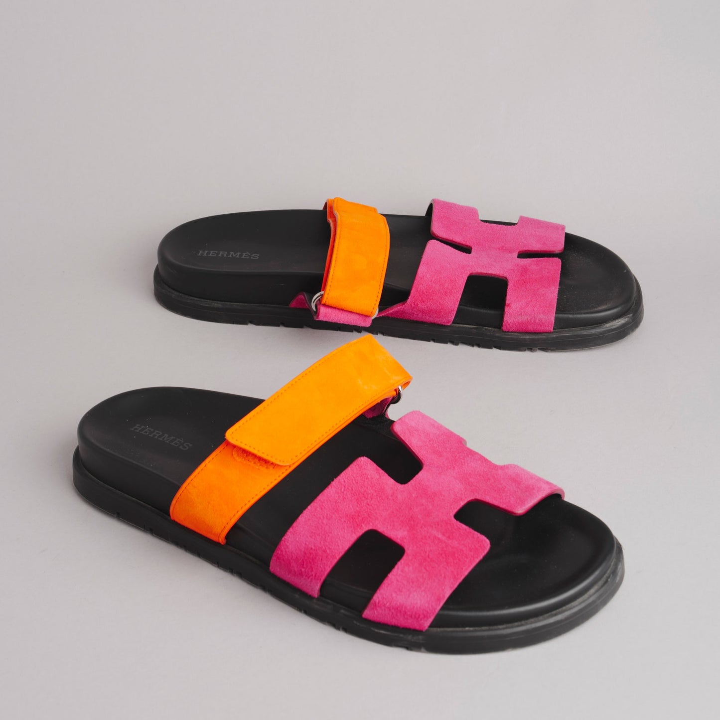 Sandales chypre HERMES 40 rose / orange