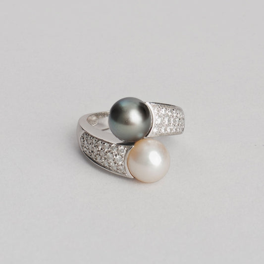 Bague toi et moi diamants anais perle de tahiti et perle de culture  BOUCHERON gris