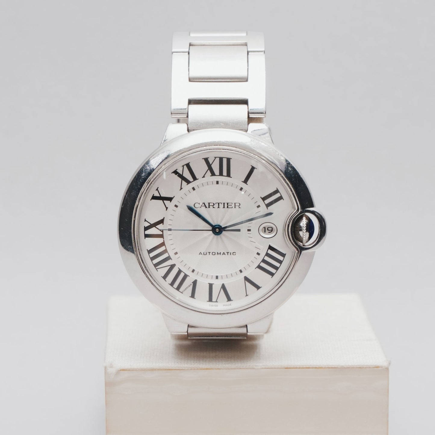 Montre ballon bleu automatic  CARTIER argenté