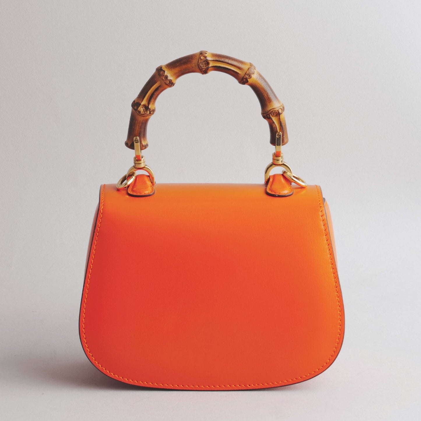 GUCCI — Sac Bamboo en cuir orange