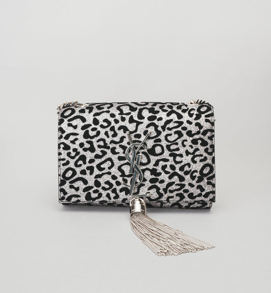 Sac Saint Laurent Kate Tassel - Imprimé Animal & Argent