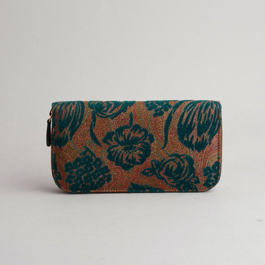 Portefeuille motif velour  ETRO marron / vert