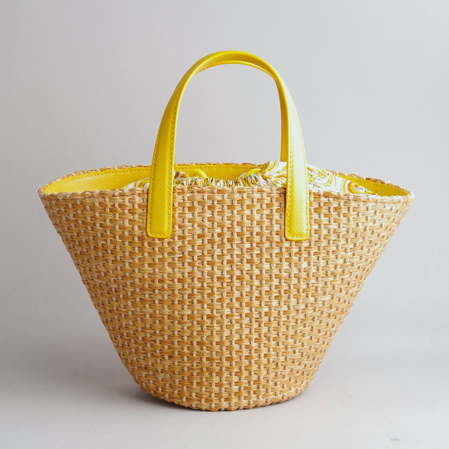 DOLCE & GABBANA — Sac panier DG en raphia tressé