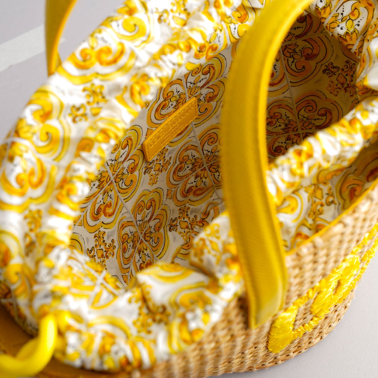 DOLCE & GABBANA — Sac panier DG en raphia tressé