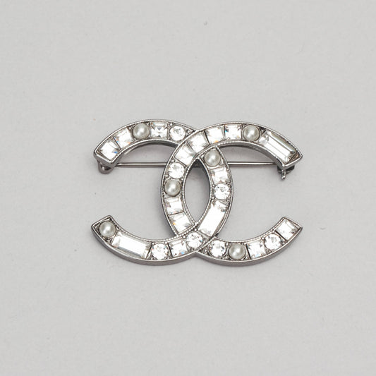 Broche strass baguette CHANEL noir