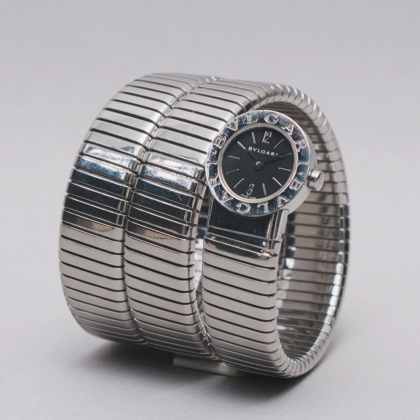 Montre tubogaz acier  BULGARI argenté