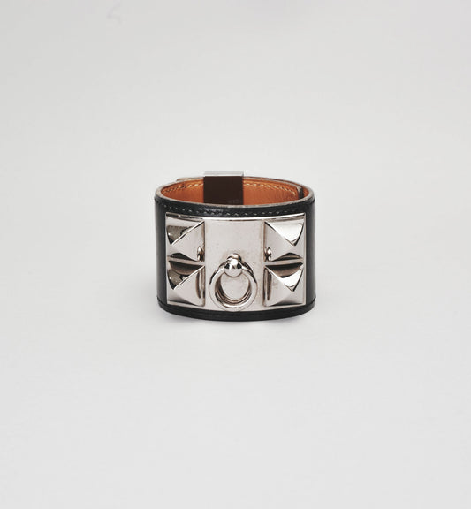 Bracelet Hermès Collier de Chien Noir - Finition Palladium