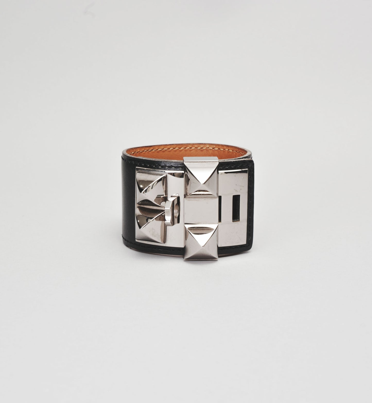 Bracelet Hermès Collier de Chien Noir - Finition Palladium