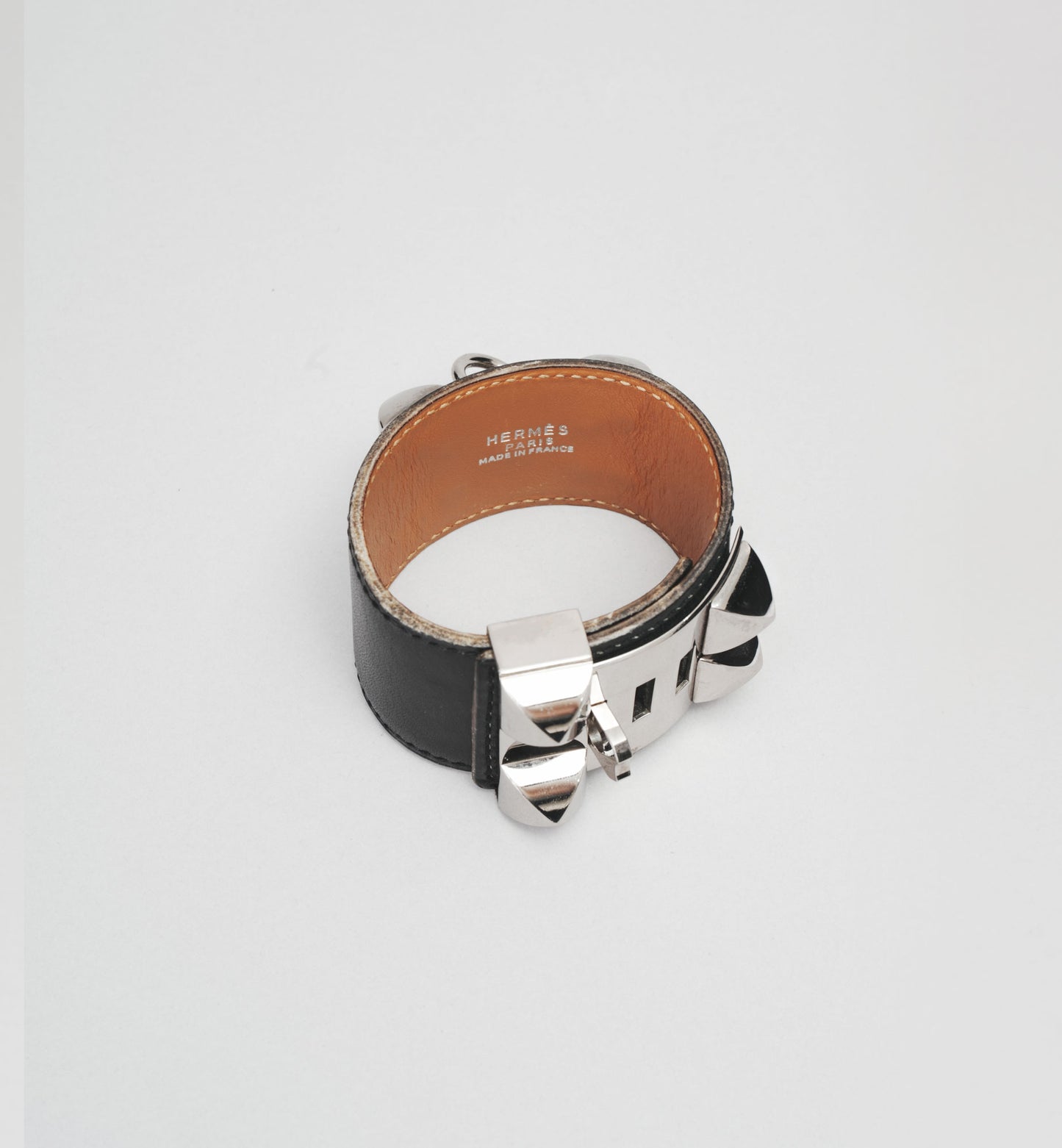 Bracelet Hermès Collier de Chien Noir - Finition Palladium