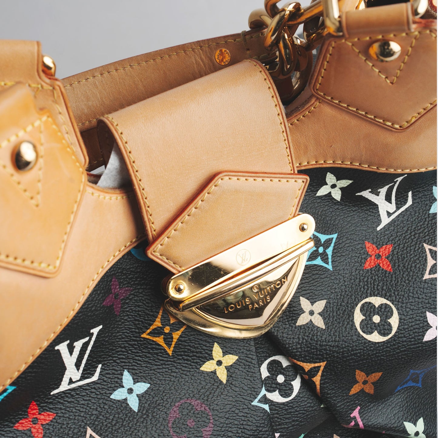 Sac à main LOUIS VUITTON noir / multicolore