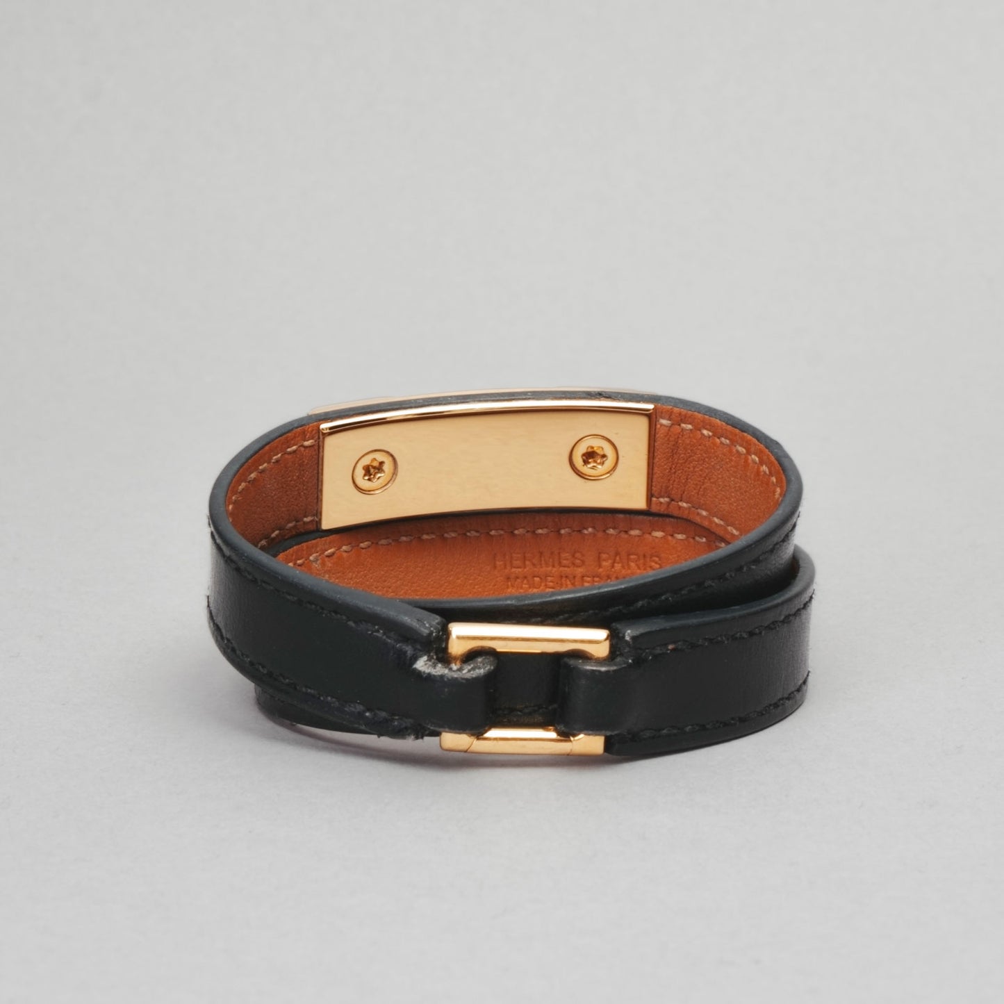 Bracelet kelly double tour  HERMÈS noir / doré
