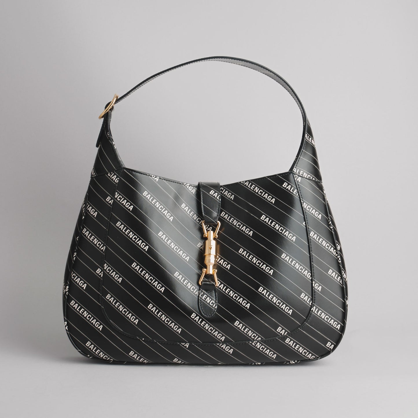 BALENCIAGA — Sac Jackie XL en cuir imprimé logo