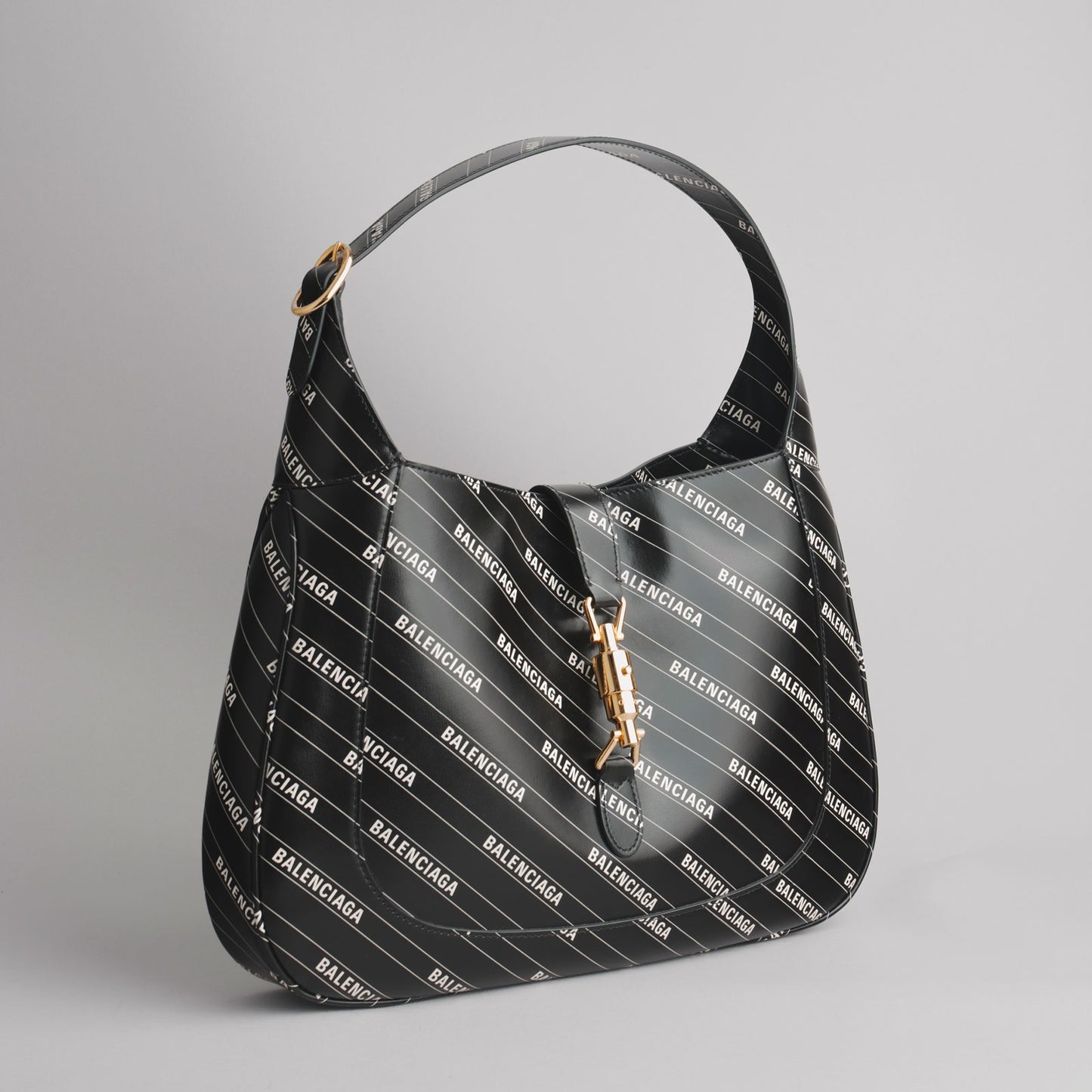 BALENCIAGA — Sac Jackie XL en cuir imprimé logo