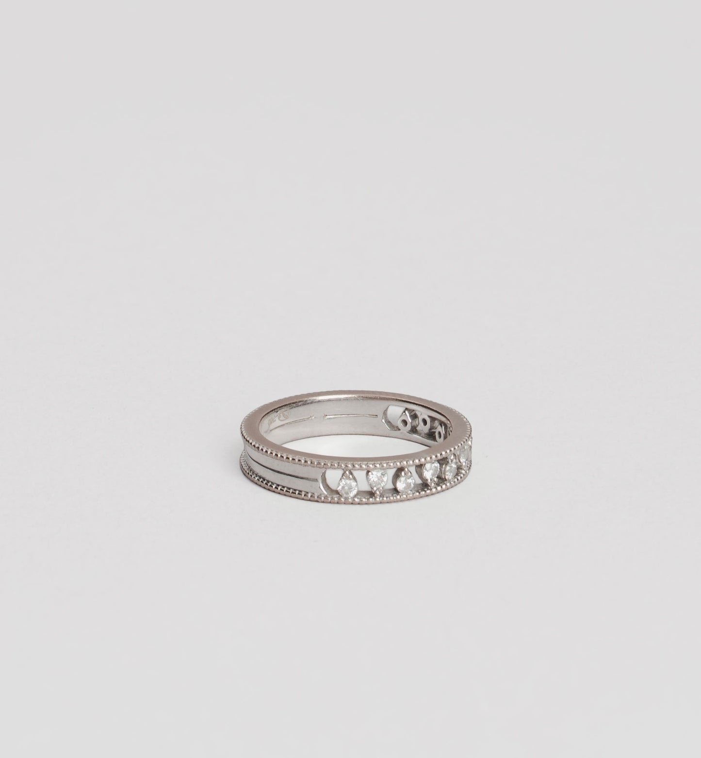 Bague goutte diamant 750/1000 or 18k blanc