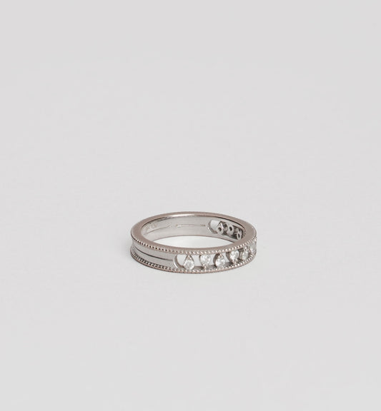 Bague goutte diamant 750/1000 or 18k blanc
