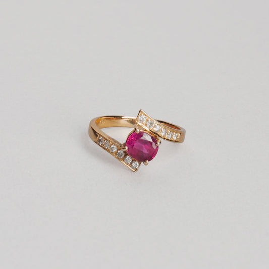 Bague rubis et diamant 750/1000 18k