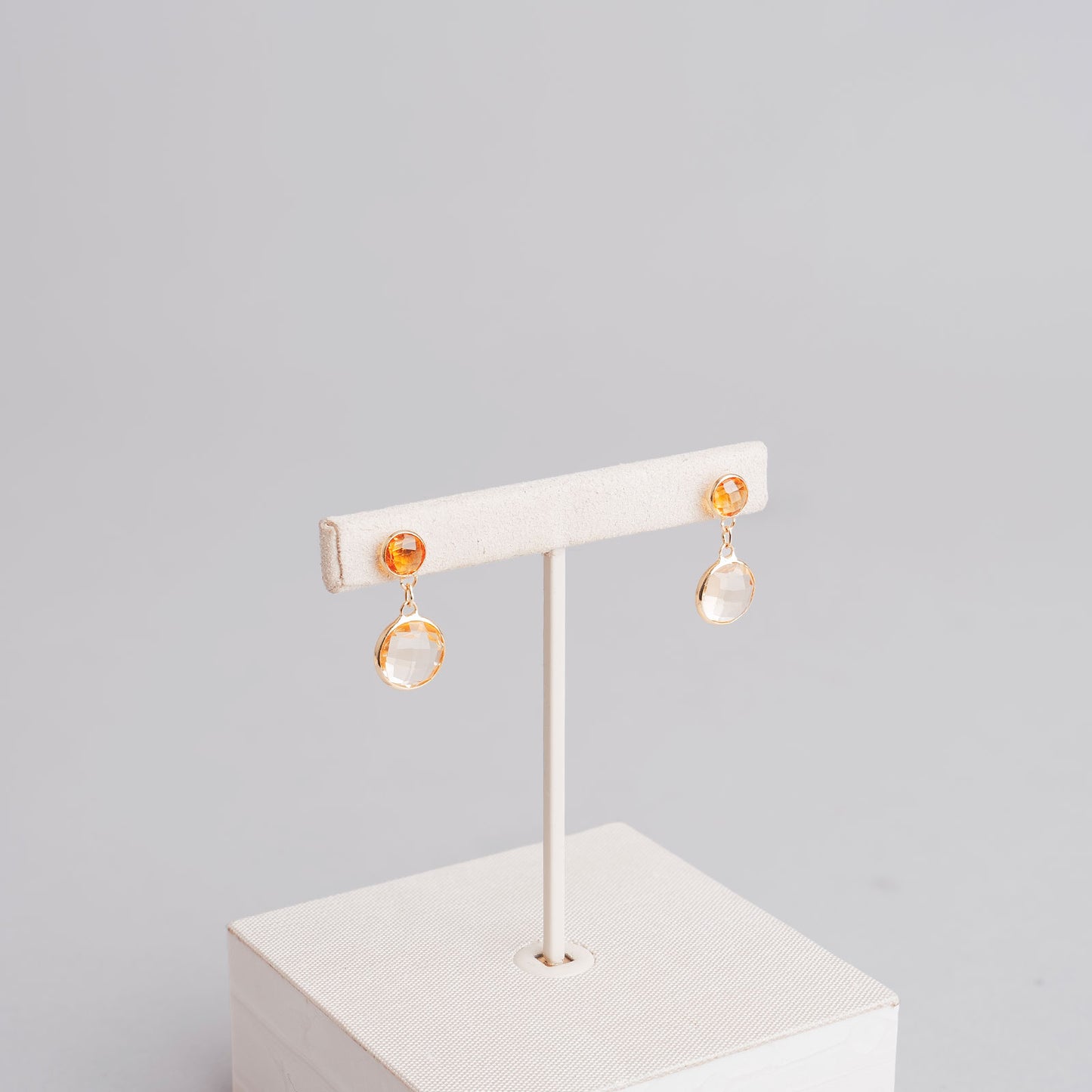 BO or 750/1000 ronde 2 citrine 1,7gr jaune