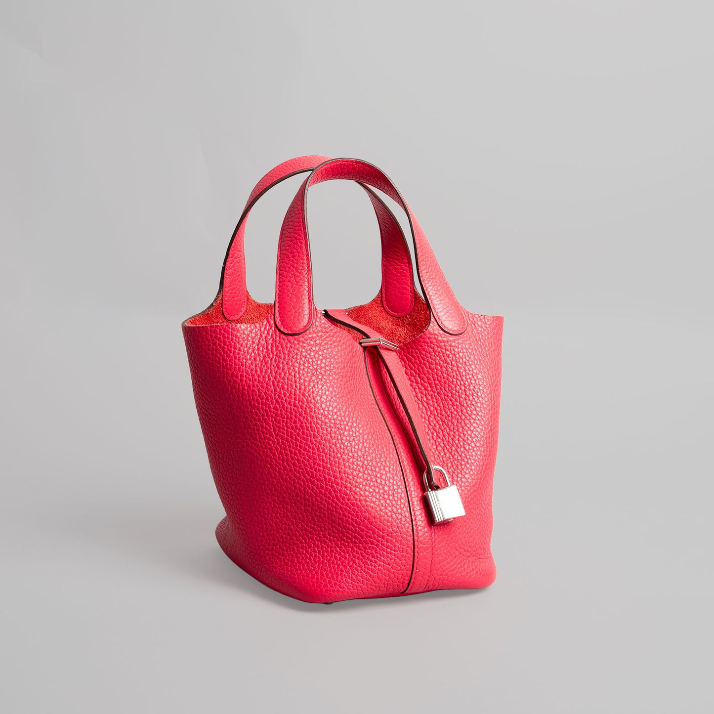 Sac à main picotin 18 rose extrême tortillon clémence paladium HERMÈS rose