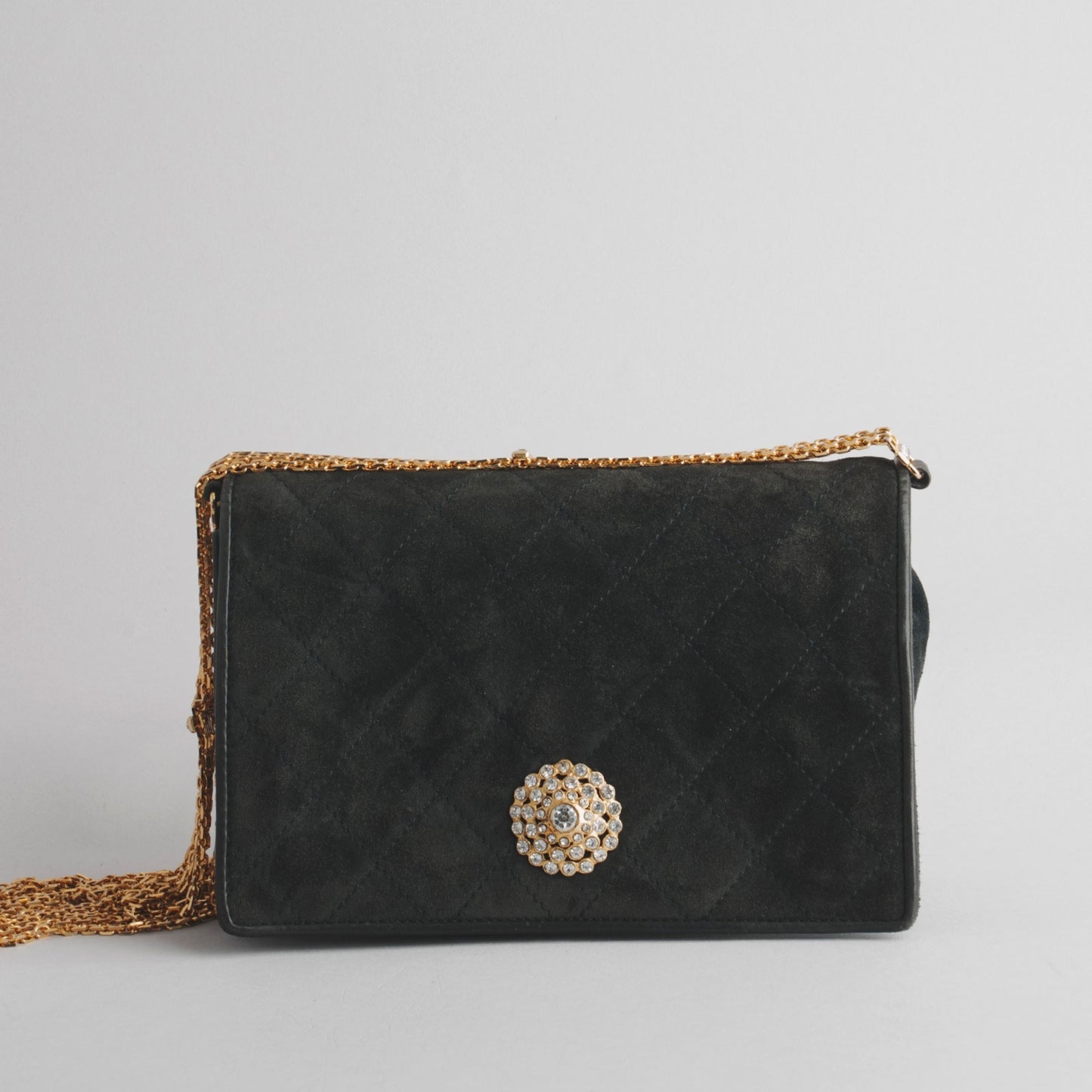 Sac à main en cuir vintage année 90  CHANEL noir