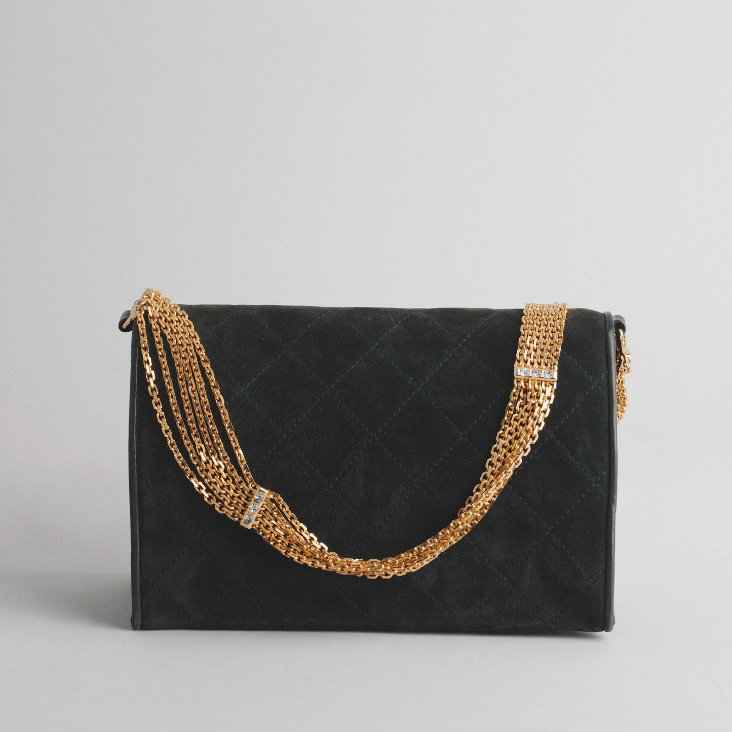 Sac à main en cuir vintage année 90  CHANEL noir