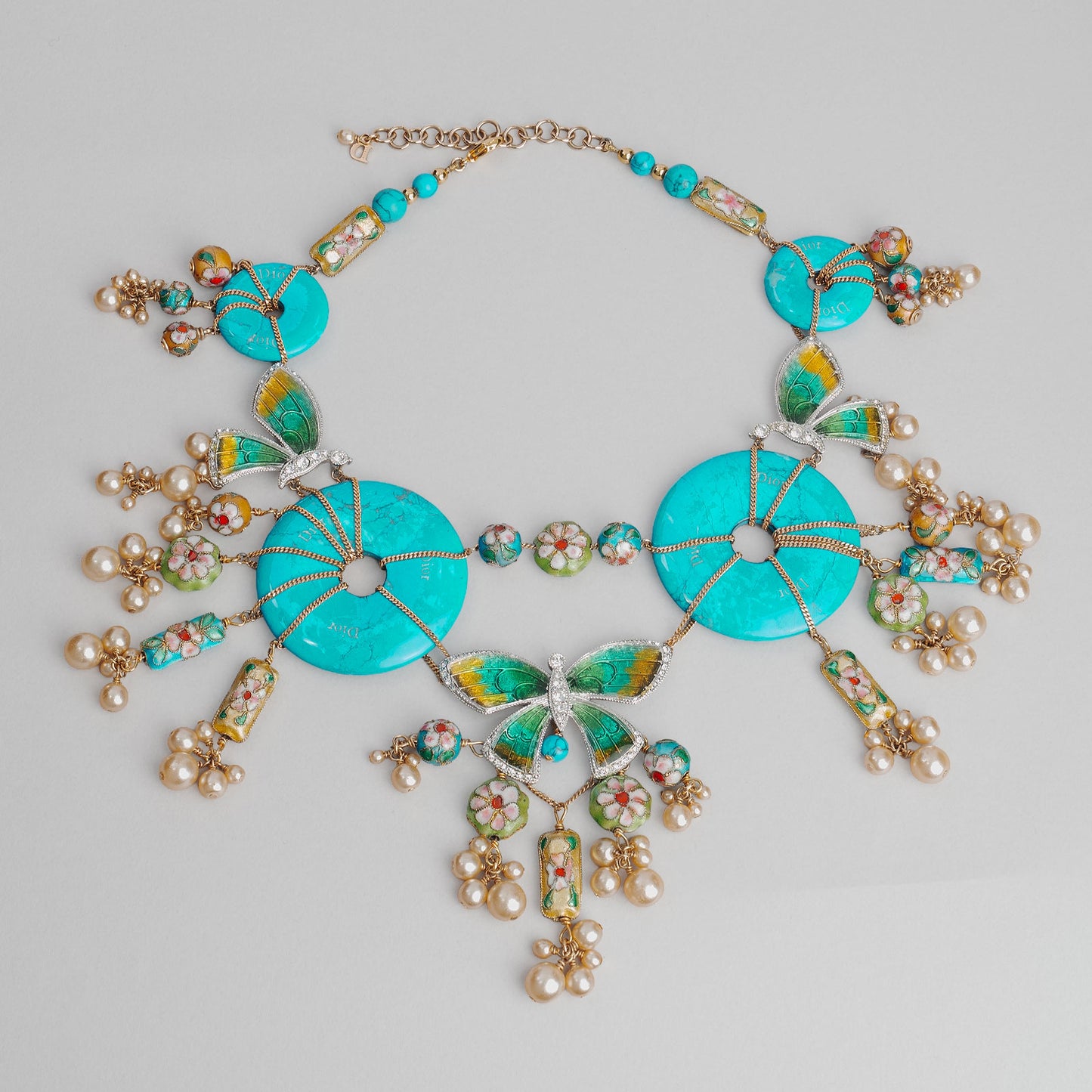 Collier galliano tonkidior perle et turquoise  DIOR bleu
