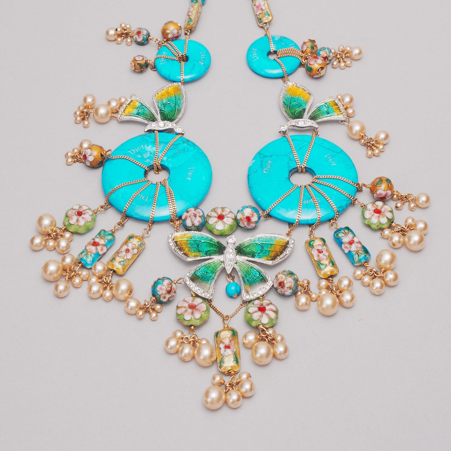 Collier galliano tonkidior perle et turquoise  DIOR bleu