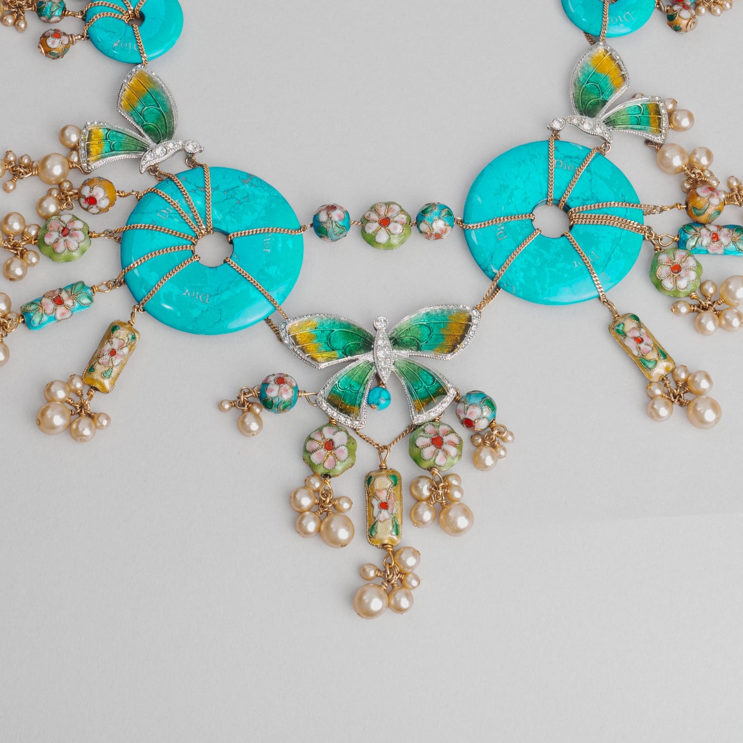 Collier galliano tonkidior perle et turquoise  DIOR bleu