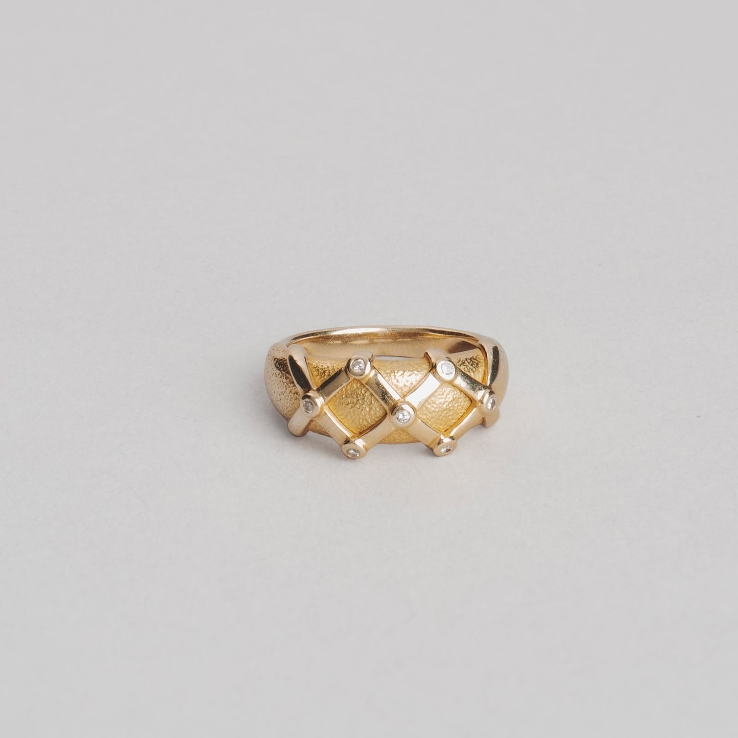 Bague  diamant croisés 6,6 gr or 18ct 750/1000 jaune