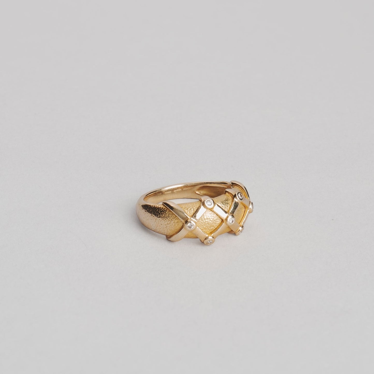 Bague  diamant croisés 6,6 gr or 18ct 750/1000 jaune