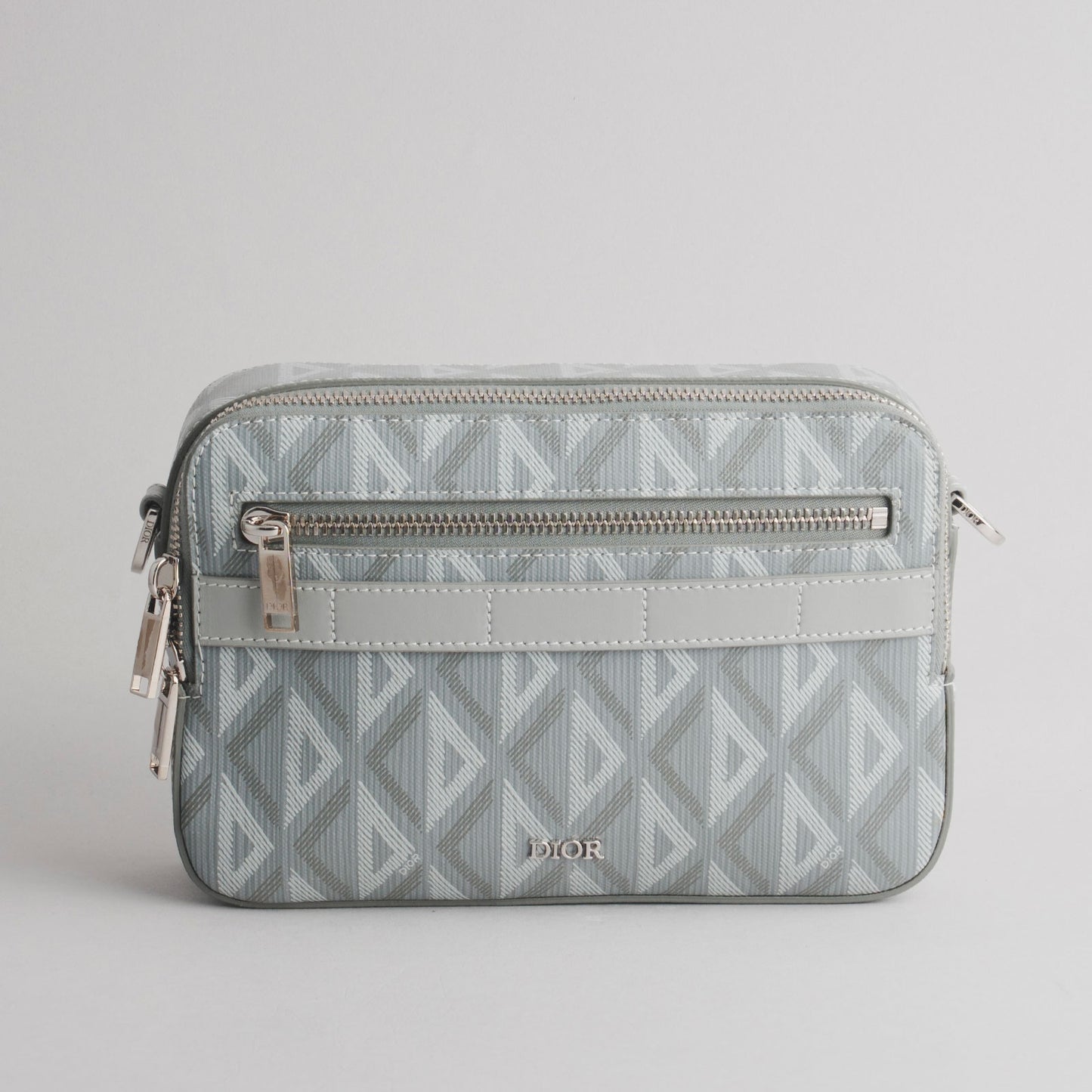 DIOR — Pouch Oblique en cuir gris