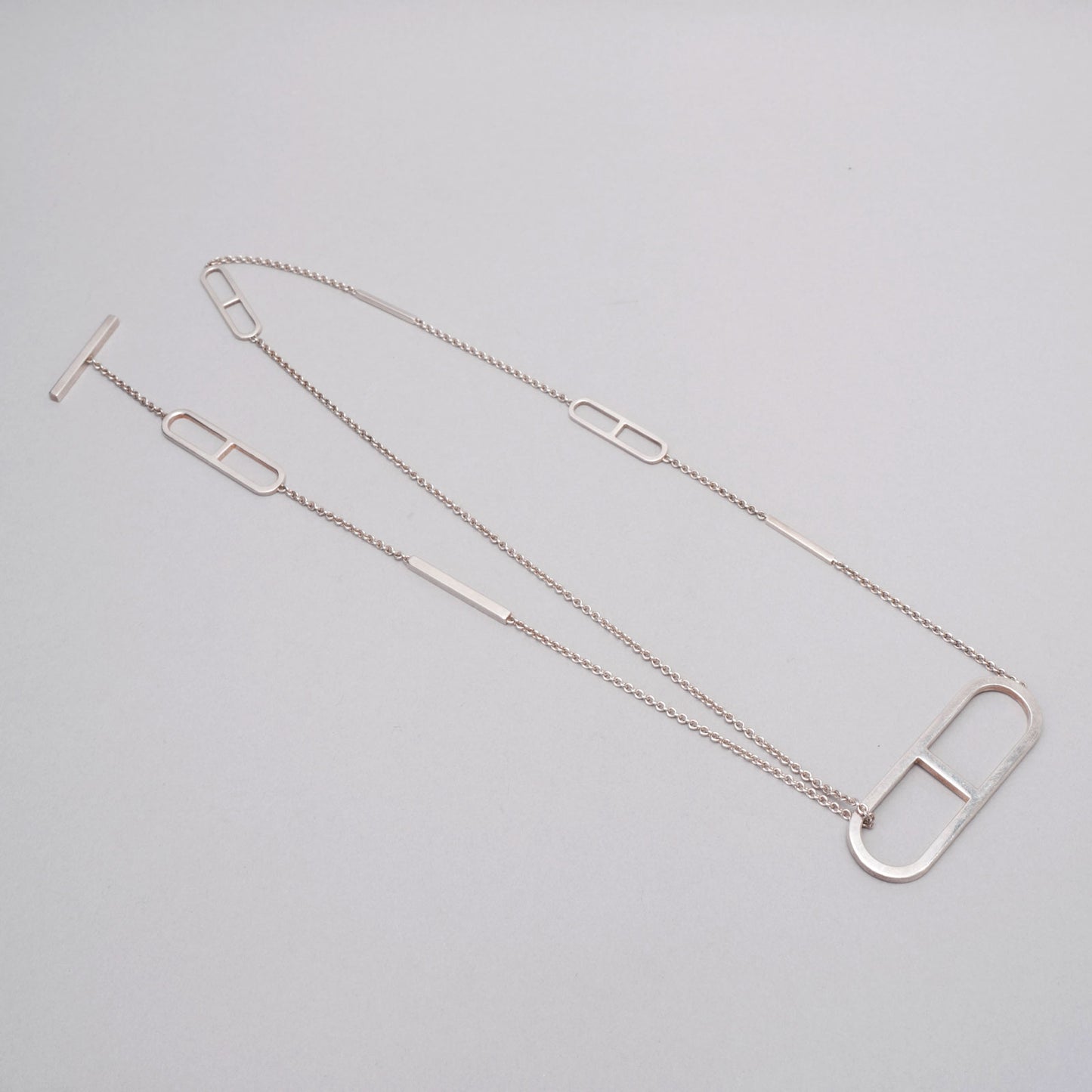 Collier chaîne d’encre  HERMÈS argenté