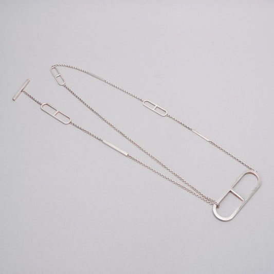Collier chaîne d’encre  HERMÈS argenté