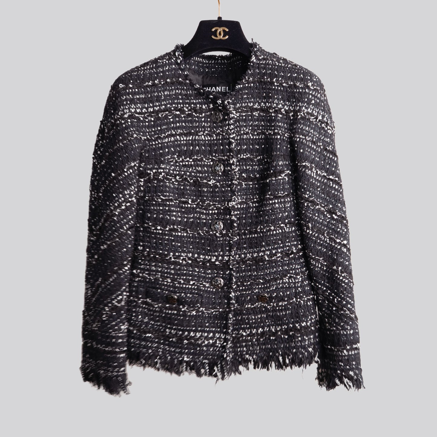 Veste en laine CHANEL T34 noir  et blanc