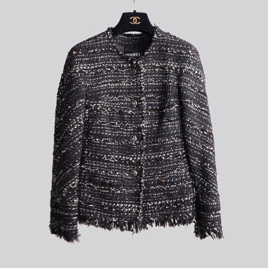 Veste en laine CHANEL T34 noir  et blanc