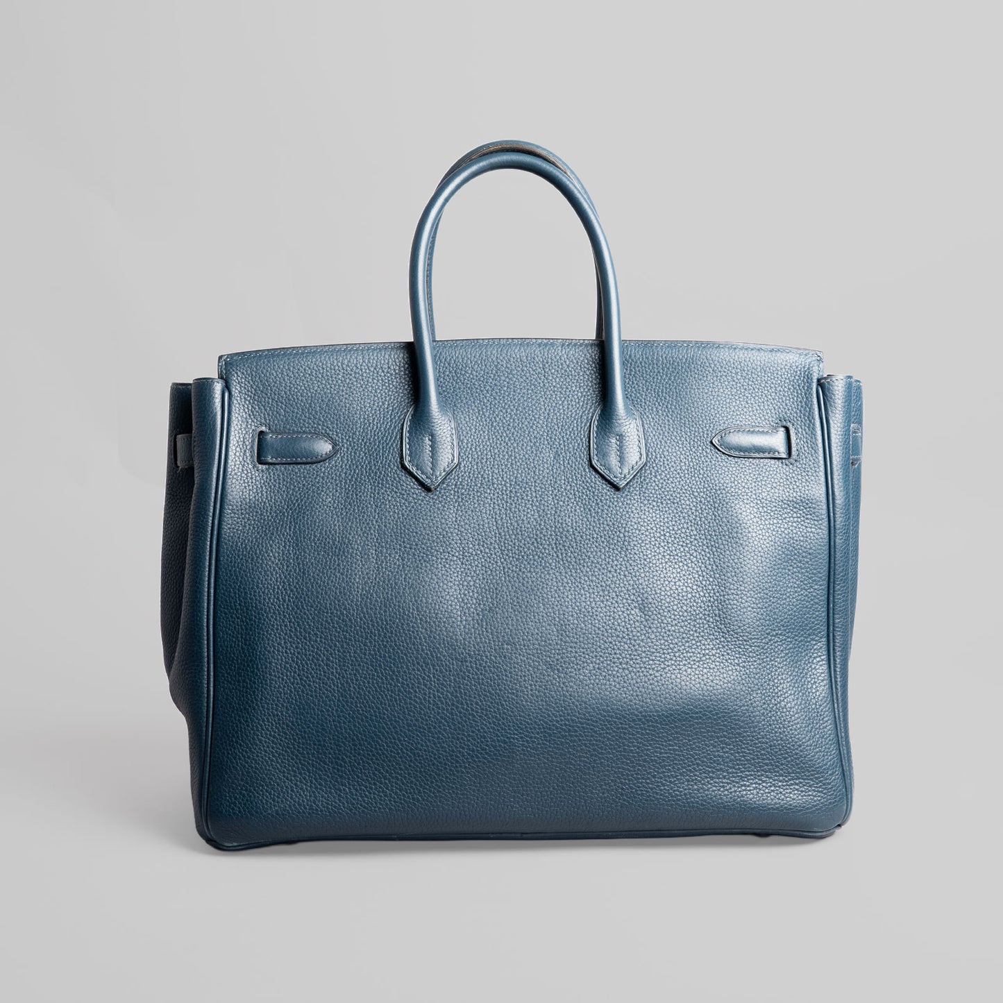 Sac à main Birkin en cuir HERMÈS marine 35