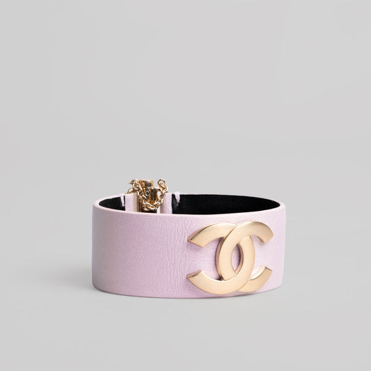Bracelet CHANEL L lila en cuir
