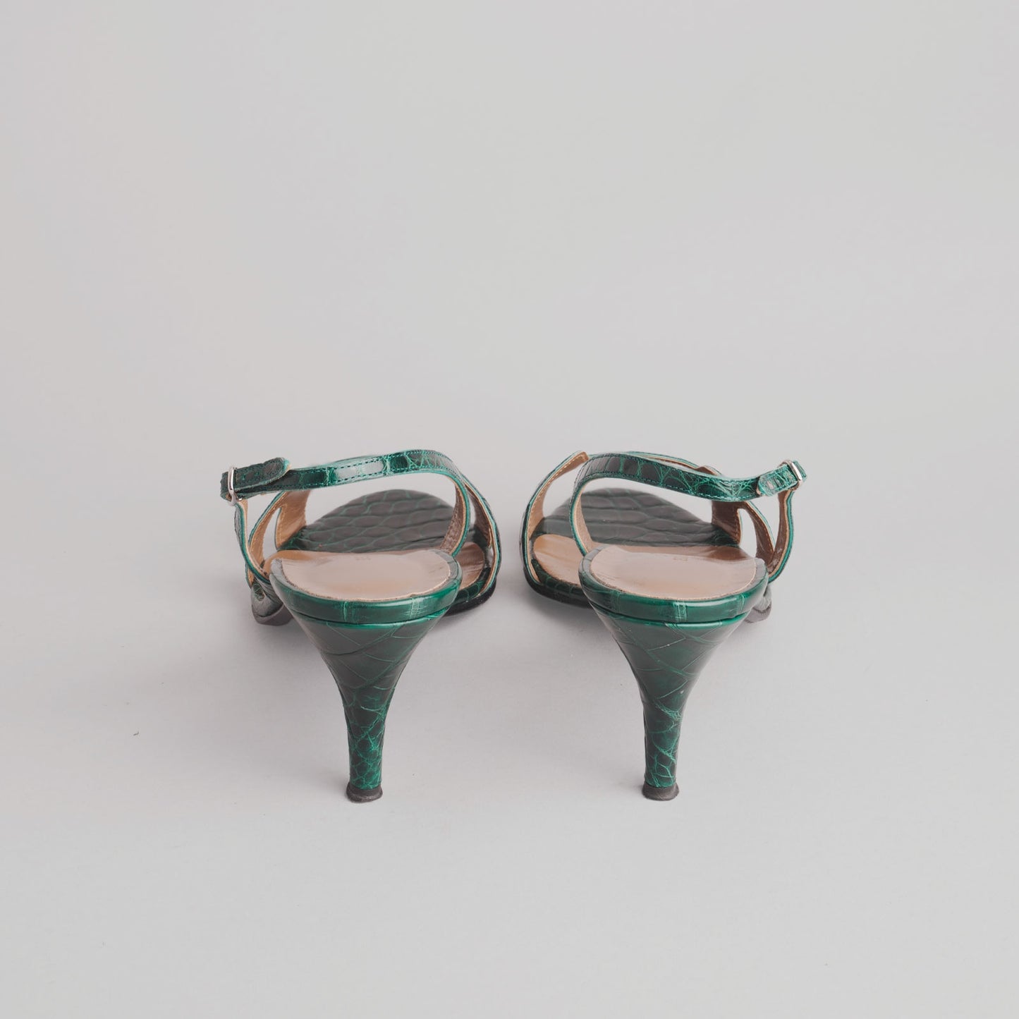 Sandales alligator missi lisse  HERMES 40 vert
