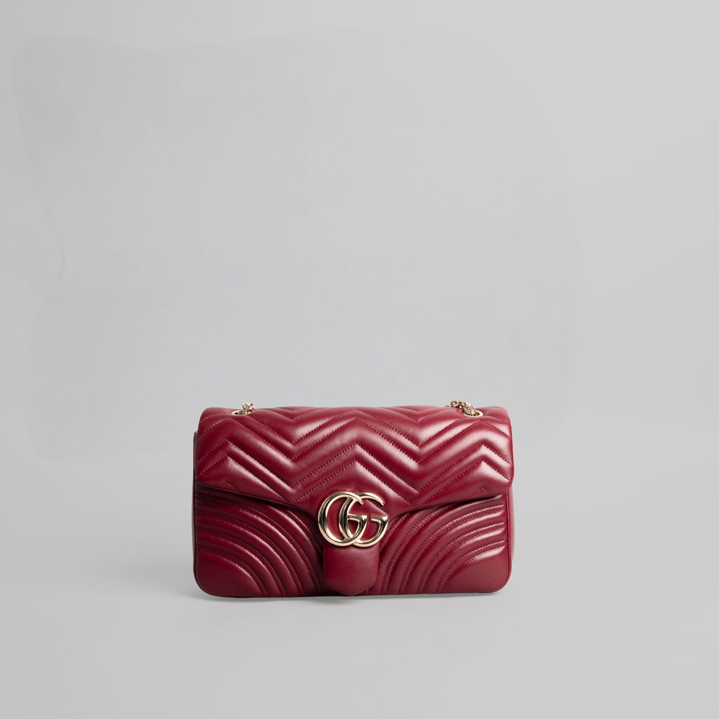 Sac à main en cuir GUCCI Marmont bordeaux