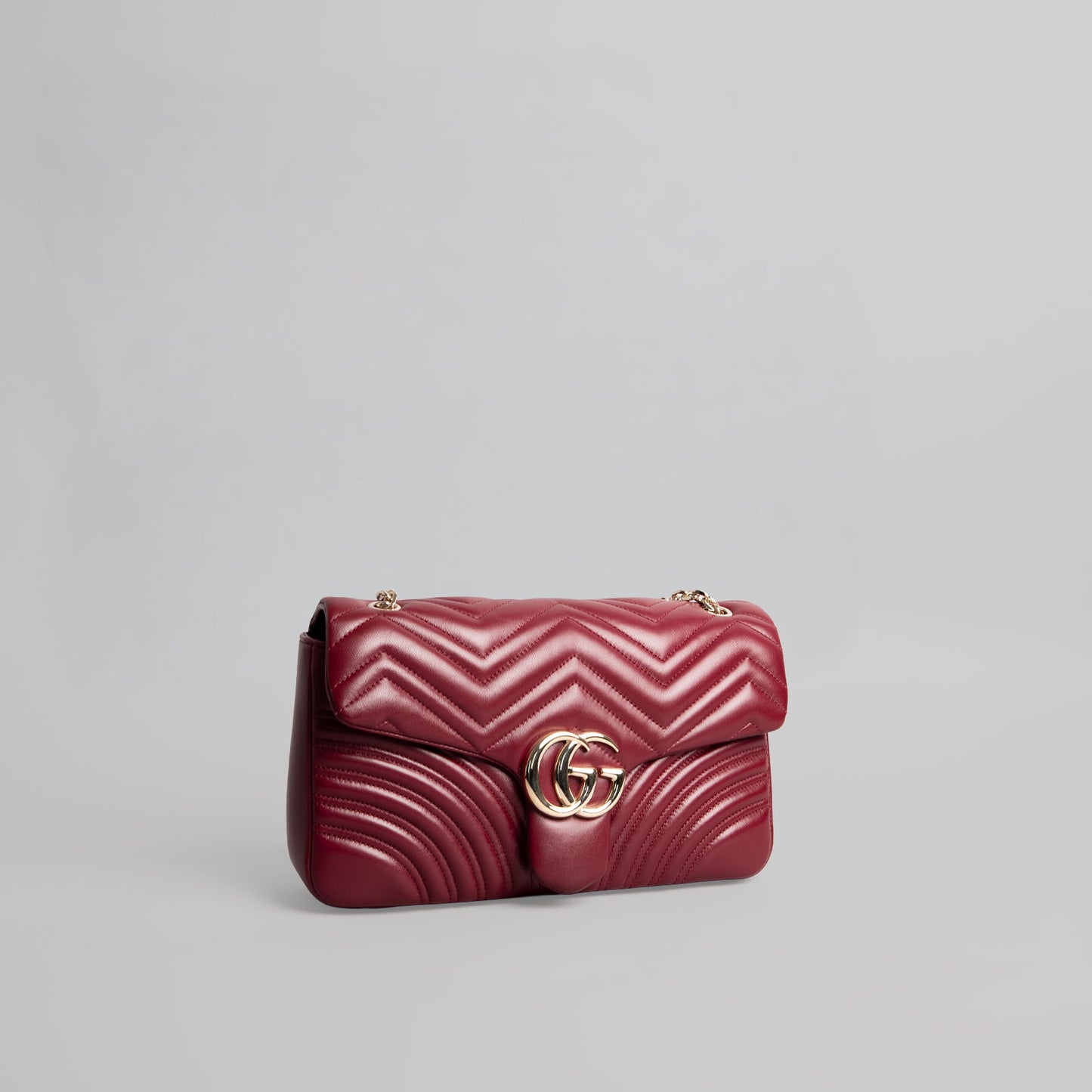 Sac à main en cuir GUCCI Marmont bordeaux