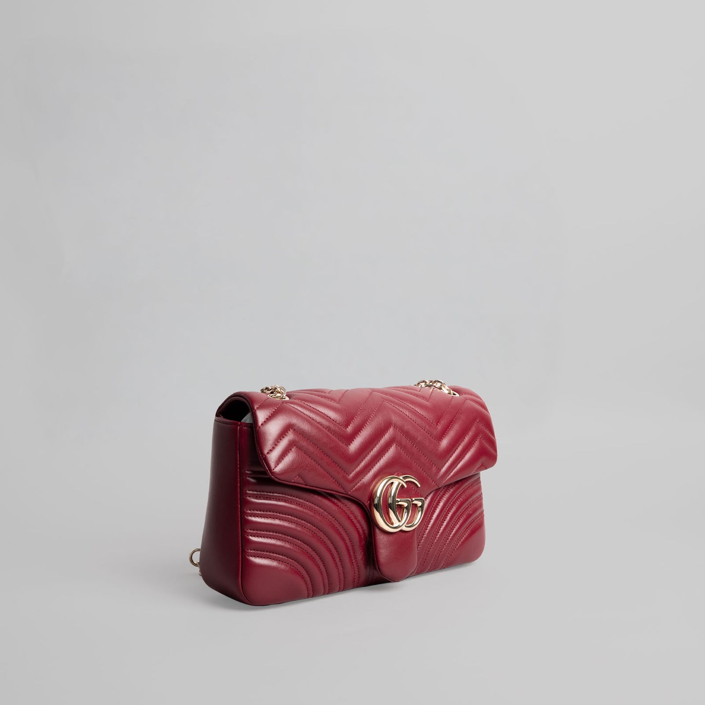 Sac à main en cuir GUCCI Marmont bordeaux