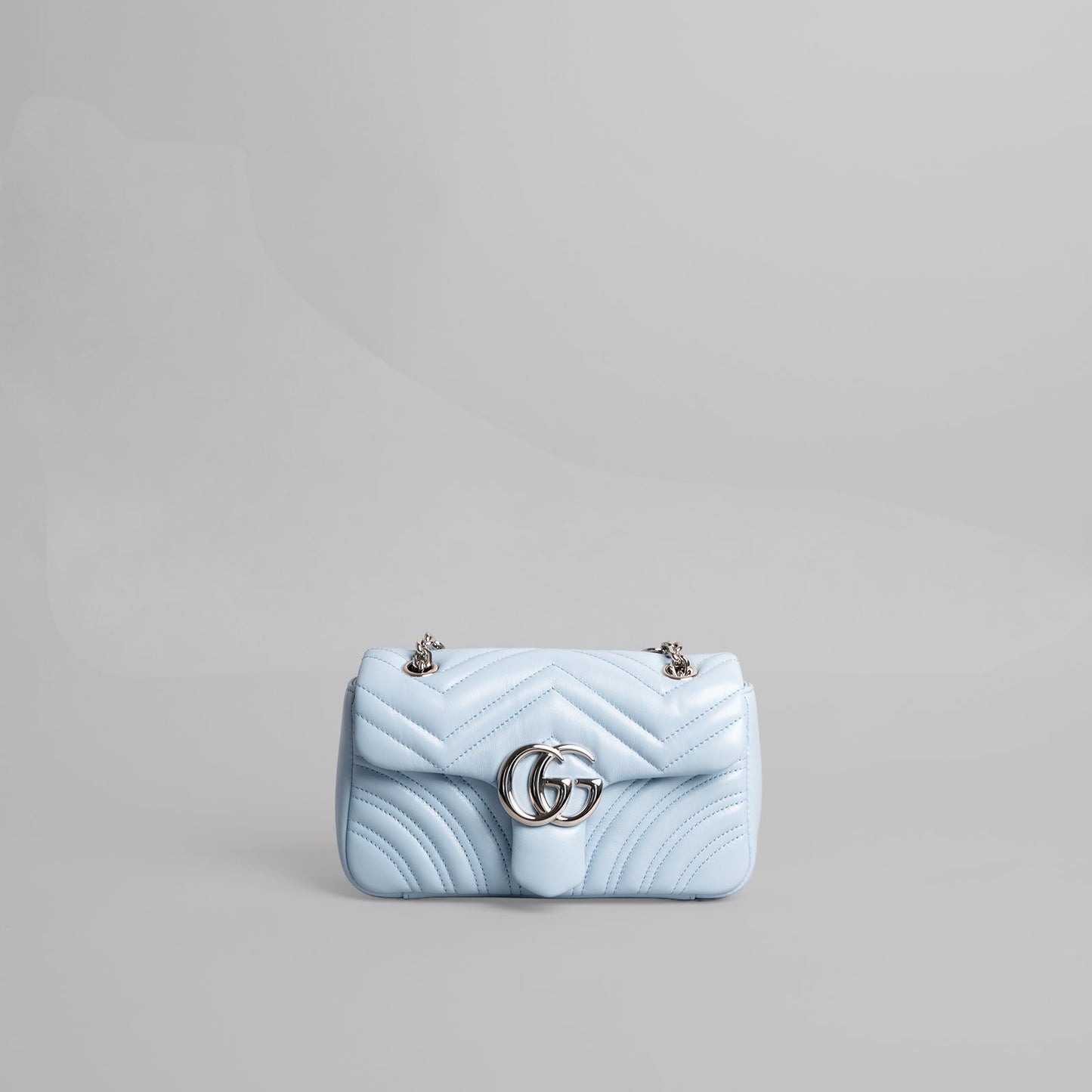 Sac à main en cuir GUCCI bleu marmont