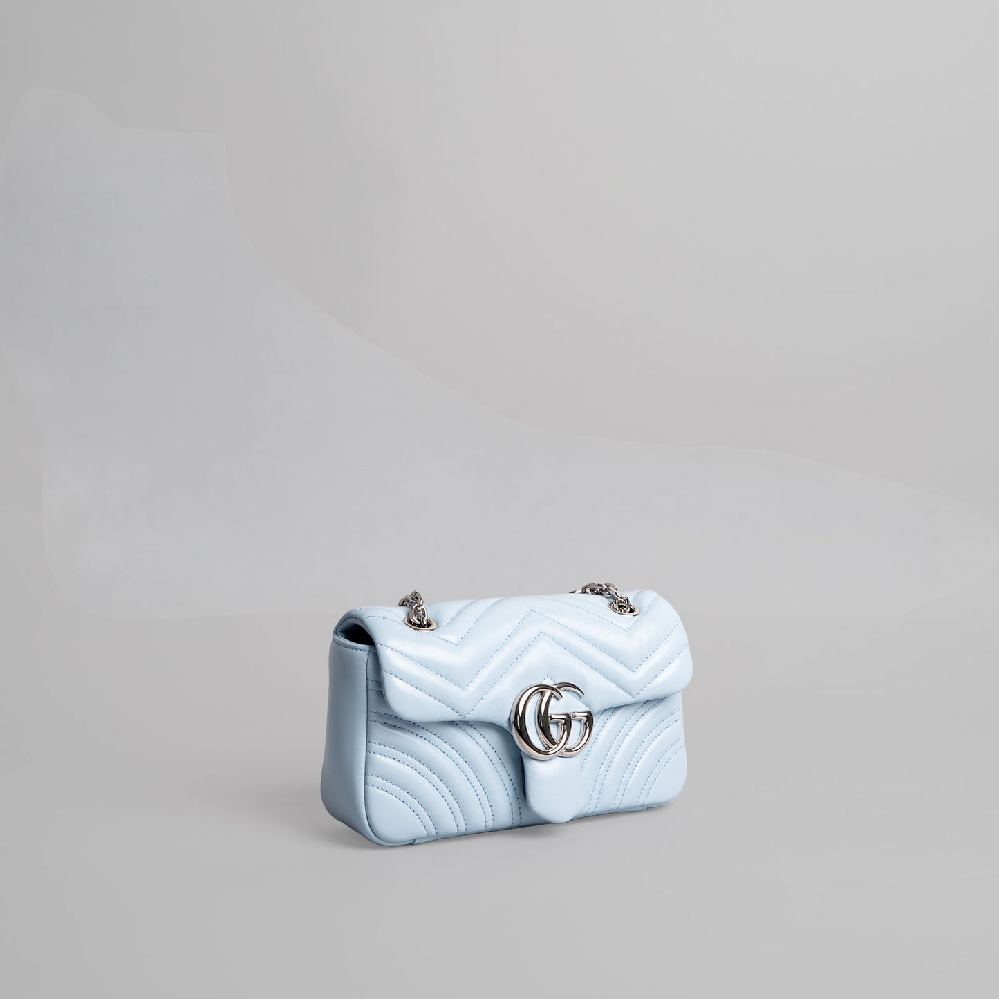 Sac à main en cuir GUCCI bleu marmont