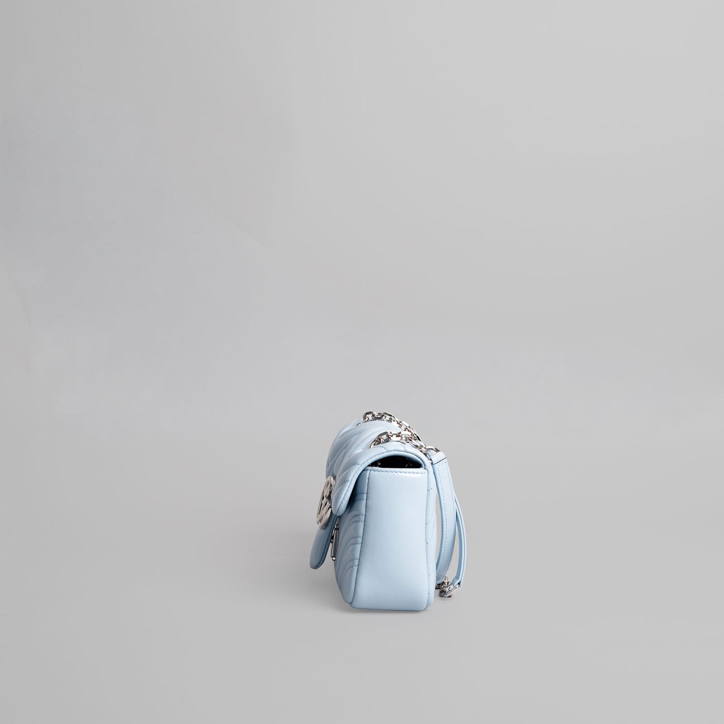 Sac à main en cuir GUCCI bleu marmont