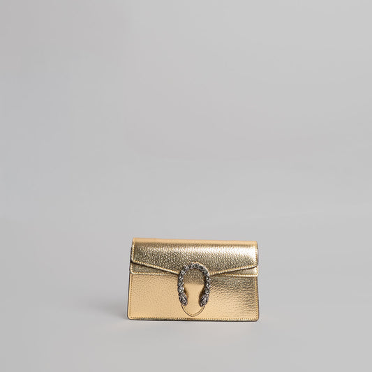 Sac à main en cuir GUCCI doré Dionysus