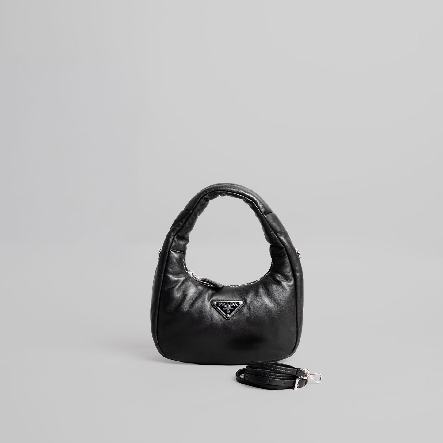 Sac à main en cuir PRADA noir Solf