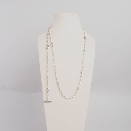Collier en argent HERMÈS argenté farandole 120cm