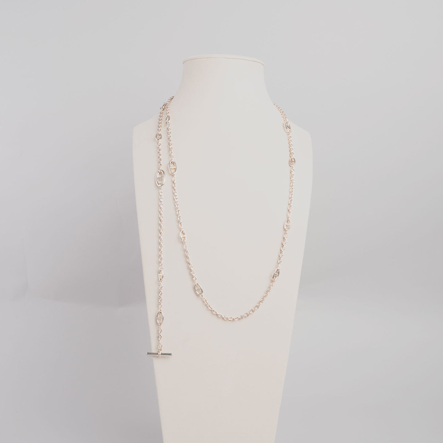 Collier en argent HERMÈS argenté farandole 120cm