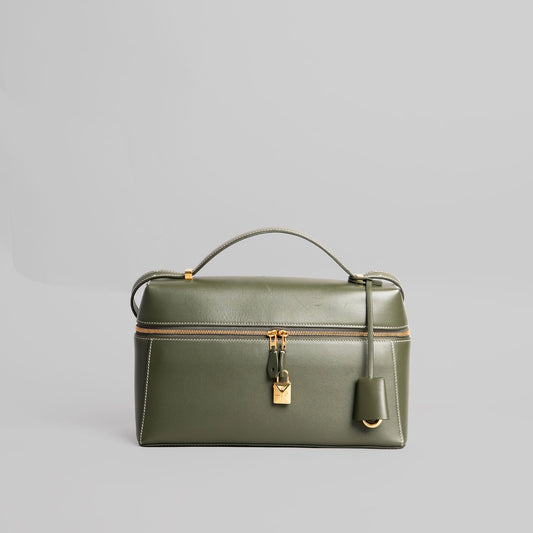 Sac à main en cuir LORO PIANA L27 kaki